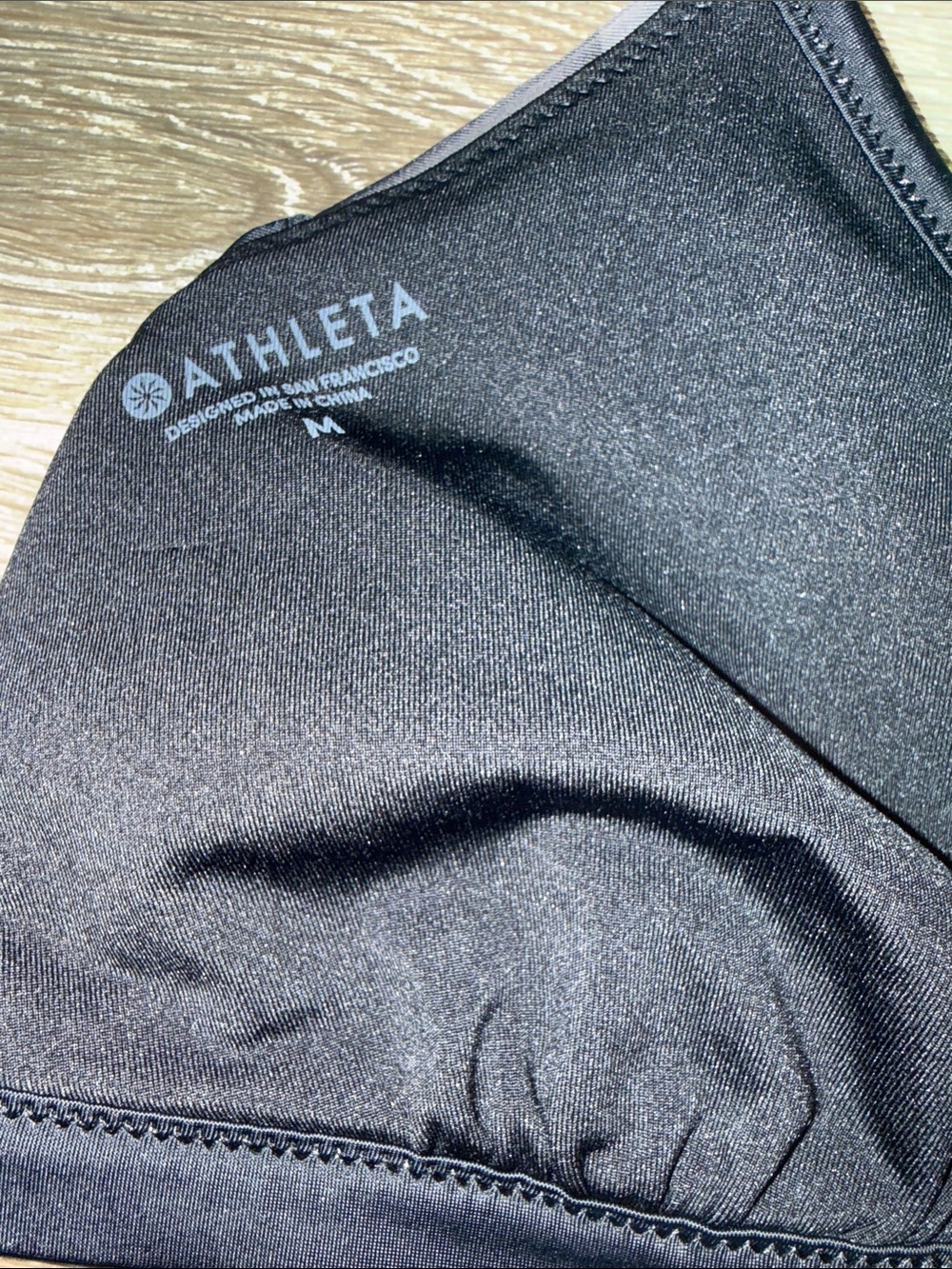 ATHLETA Freestyle Camo Bikini Top Sz Medium Swim Top Black Gray Camo - Picture 3 of 3